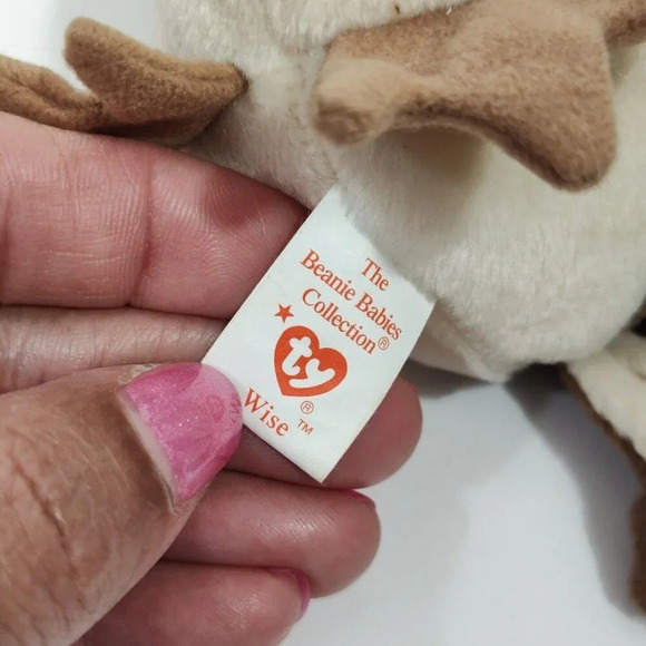 Ty Beanie Babies Original Wise Owl Brown Plush Toy with Hang Tag Class of '98 - Picture 4 of 8